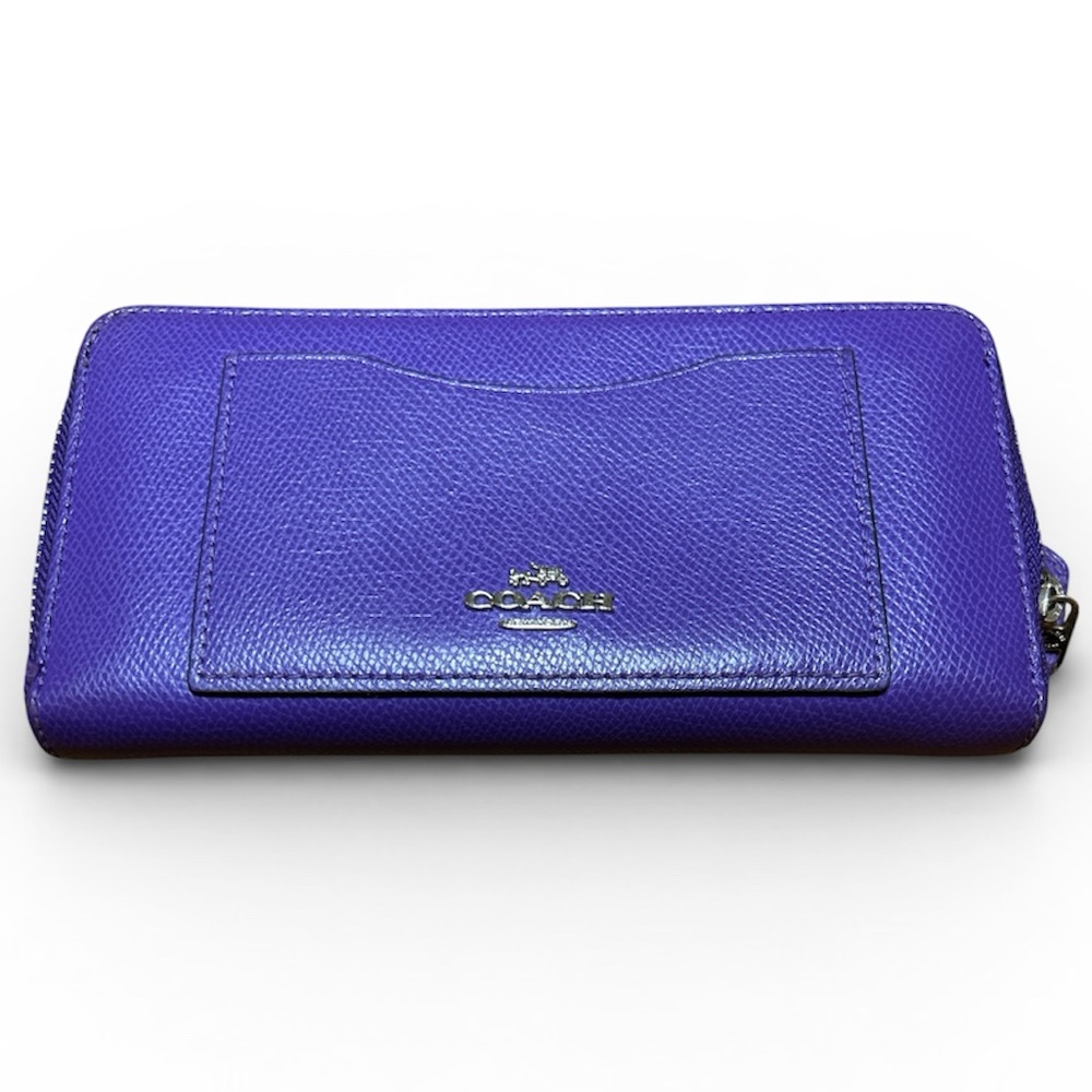 Coach purple zip around wallet